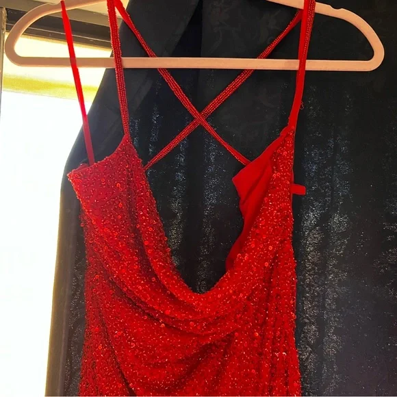 Dresses | Aria Gown Mia Bella Couture Ruby Red | Poshmark